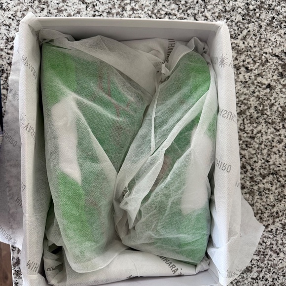 Maison Mihara Yasuhiro Mens Green Leather Parker Chunky Sole Low Top Sneakers - Picture 5 of 14